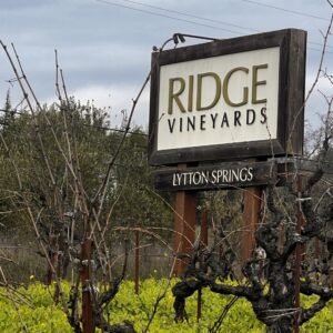 large street sign that says Ridge Vineyards